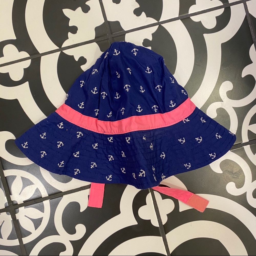 Carter’s Navy and Pink Anchor Bucket Hat